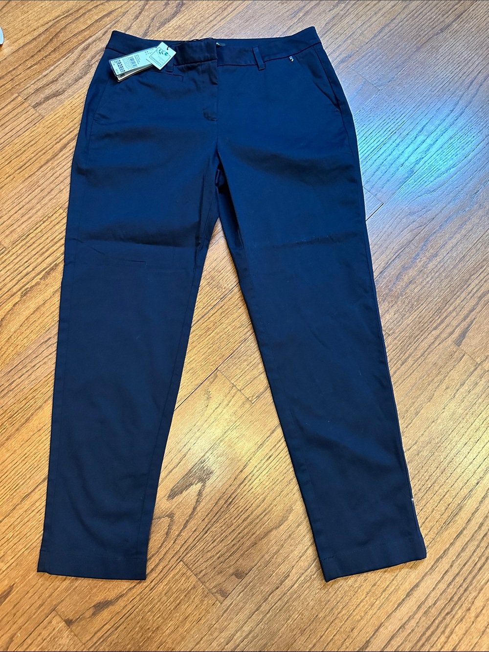 Women's Navy Blue Tailored Ankle Trousers